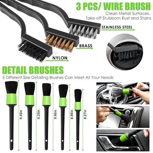 Viewsun 30pcs Car Cleaning Kit, Car Interior Detailing Kit with High Power Handheld Vacuum, Detailing Brush Set, Windshield Cleaner, Cleaning Gel, Complete Auto Accessories for Men, Women thumbnail 5