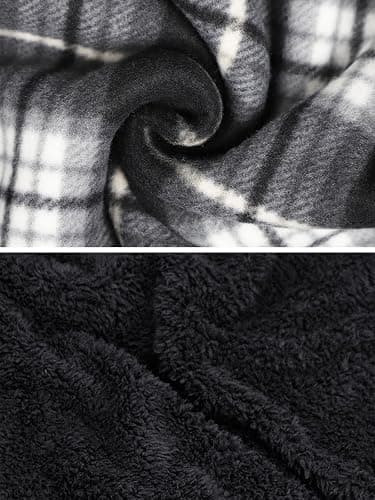 Facitisu Hoodies for Men Sherpa Lined Heavyweight Flannel Jackets Fleece Plaid Winter Warm Coats thumbnail 6