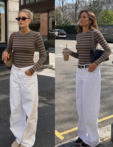 ZESICA Womens Striped Fall Long Sleeve Cute Shirt Dressy Work Going Out Top | Ribbed Knit Basic Tees, Business Casual Outfits, Dressy Blouse, Y2K Streetwear, Date Holiday Clothes, Fall Winter Fashion thumbnail 9