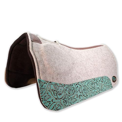 Southwestern Equine OrthoRide Made in USA Premium All Wool Build up, Saddle Pad Western, Classic Contour Saddle Pad, Ortho Pad Horse Saddle Pad, Saddle Blanket, 30x30 & 31x32 thumbnail 2