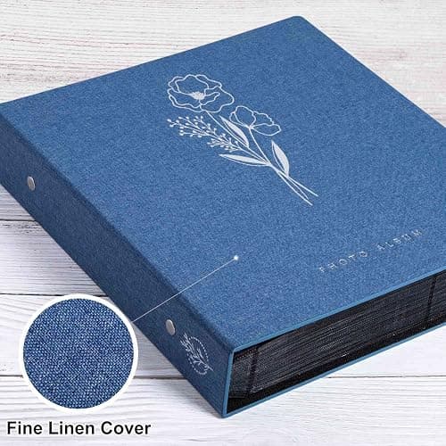 Lanpn Photo Album 4x6 600 Pockets Photos, Linen Cover Large Picture Albums Holds 600 Horizontal and Vertical Photos Blue thumbnail 4