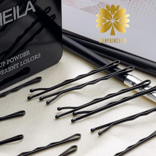KANPRINCESS 100PCS 2Inches Hair Pins Kit Secure Hold Bobby Pins Clips for Women Girls and Hairdressing Salon With Clear Storage Box(Black) thumbnail 5