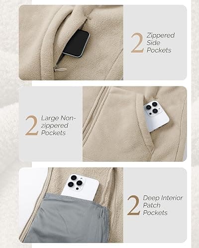 Outdoor Ventures Women's Hooded Polar Fleece Jacket Zip Up with 6 Pockets | Thick, Soft, Warm Sweater, Casual Hoodie Sweatshirt, Lightweight, Insulated Outerwear Coat for Fall, Winter, Hiking, Outdoor thumbnail 4
