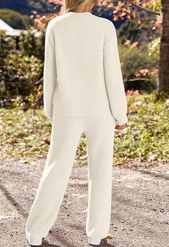 MEROKEETY Womens Pajama Sets 2026 Fall Lounge Sweater Set Cute Fuzzy Fleece 2 Piece Long Sleeve Cozy Winter Pj Outfits thumbnail 3