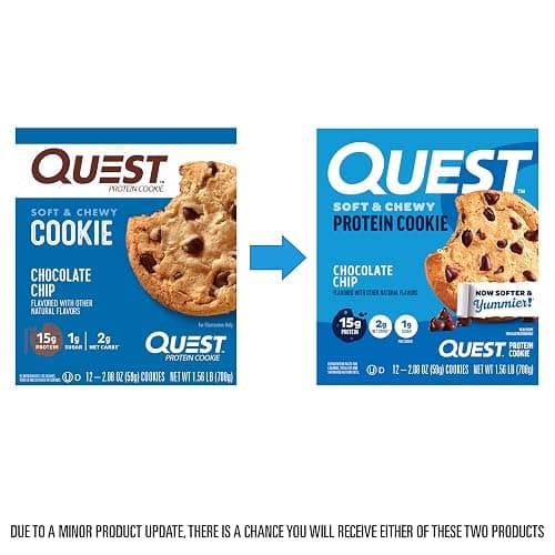 Quest Nutrition Chocolate Chip Protein Cookie, 15g Protein, 1g Sugar, 2g Net Carbs, Keto Friendly, High Protein, Low Carb; 12 Count thumbnail 2