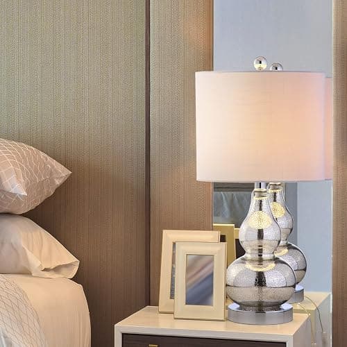 JONATHAN Y JYL1028C Anya 20.5" Mini Glass LED Table Lamp, Transitional, Glam, Midcentury, Modern, Elegant, Office & Living Room, Silver thumbnail 8