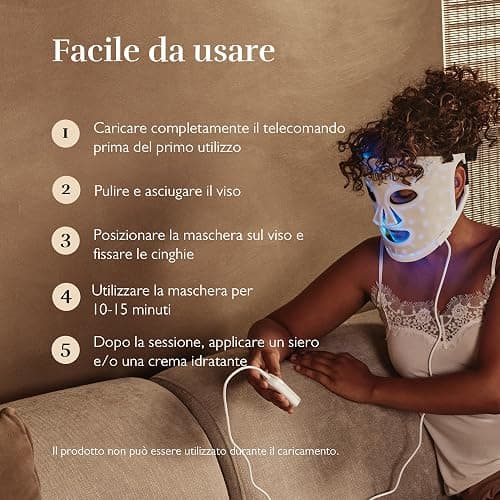 Silk'n Maschera LED viso I LED Face Mask 100 I Maschera per la cura del viso con tecnologia luce LED I senza fili, in silicone, 100 LED thumbnail 8
