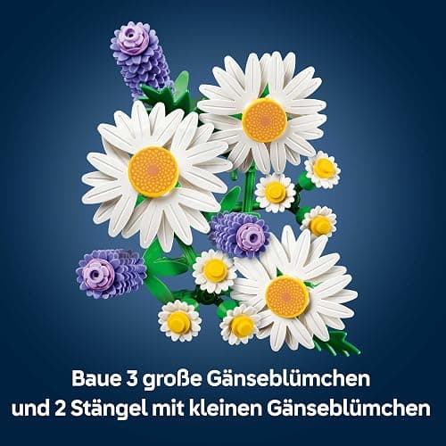 LEGO Botanicals Gänseblümchen - Kunstblumen Modellbau mit künstlichen Gänseblümchen & Lavendel - DIY Schlafzimmerdeko - Ostergeschenk für Mädchen ab 9 Jahren & Erwachsene Blumenliebhaber - 11508 thumbnail 4