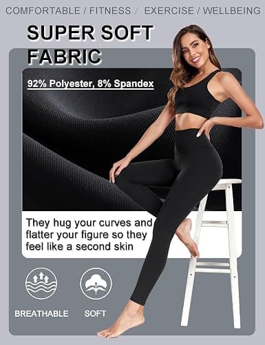 FULLSOFT Buttery Soft Leggings for Women - High Waisted Tummy Control No See Through Workout Yoga Cycling Tights Pants thumbnail 4