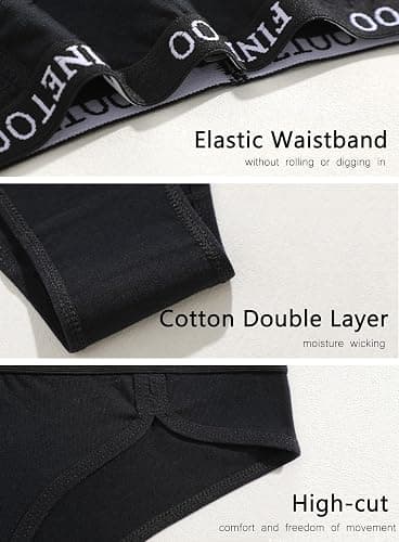 FINETOO Cotton Underwear for Women Cheeky Panties Sexy Hipster Bikini Underwear Elastic Waistband Stretch Briefs 5 Pack thumbnail 5