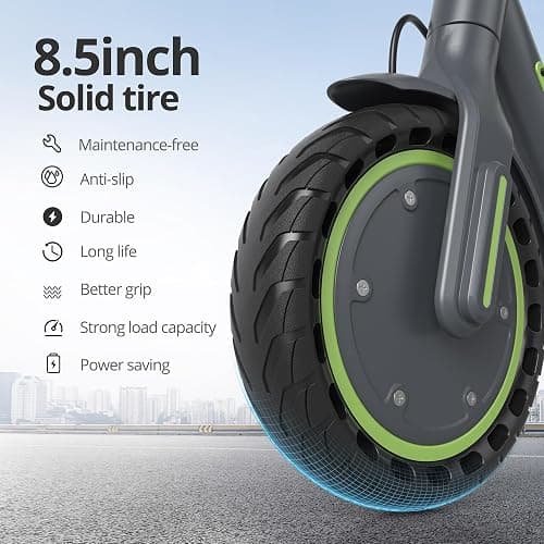Roinside Electric Scooter - 8.5"/10'' Solid Tires, 350W/500W Motor, Up to 19-22MPH and 21-24Miles Long-Range Portable Commuting Scooter for Adults with Double Braking System and App thumbnail 3