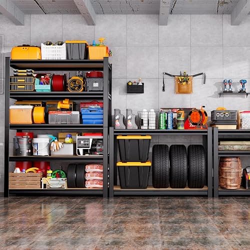 Garage Shelving-2050 lbs 5 Tier Storage Shelves,Adjustable Heavy Duty Metal Shelving Unit and Storage Large Rack,Utility Steel Shelf for Warehouse Industrial Pantry Basement Organizers 71"x46"x18" thumbnail 7