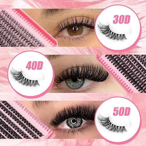 Lash Extension Kit, DIY Eyelash Clusters Kit with Lash Bond and Seal Glue Waterproof, Eyelashes Remover for Lash Cluster Extensions Kit for Beginner,Lashes Applicator Tool (30D40D50D) thumbnail 6