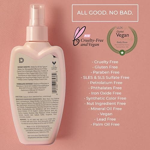 DAILY DOSE Award-Winning Clean Moisture Leave In Conditioner Spray Detangler for Dry, Damaged & Frizzy Hair. Instantly Softens, Smooths & Adds Shine for Kids & Adults. Vegan, Sulfate-Free, Color Safe thumbnail 3