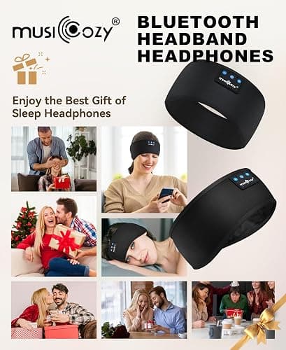 MUSICOZY Sleep Headphones Bluetooth 5.4 Headband, Sports Wireless Earphones Sweat Resistant Earbuds Sleeping Headphone with Ultra-Thin HD Stereo Speaker for Workout Running Cool Gadgets Unique Gifts thumbnail 7