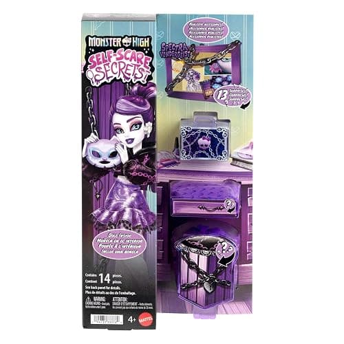Monster High Self-Scare Secrets Spectra Vondergeist Doll and Accessories Set with 13 Realistic Surprises like Manicure Kit and Record Player, JHK46 thumbnail 6