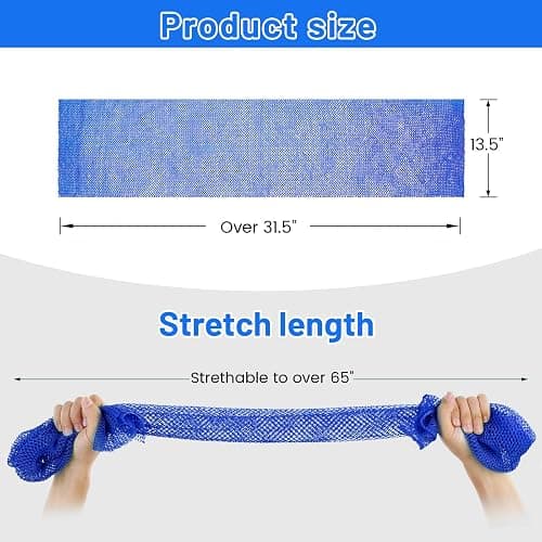 ZOCY African Net Sponge, Authentic Exfoliating Body Scrubber for Bath and Shower, Multiple Textures with Gentle Deep Exfoliating and Rich Lather for All Skins (Blue) thumbnail 3
