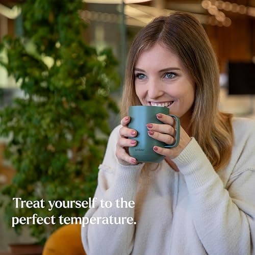 Ember Temperature Control 14oz Smart Mug 2, App-Controlled and Rechargeable Heated Coffee Cup Warmer with Intelligent LED Display, Sage Green. thumbnail 2