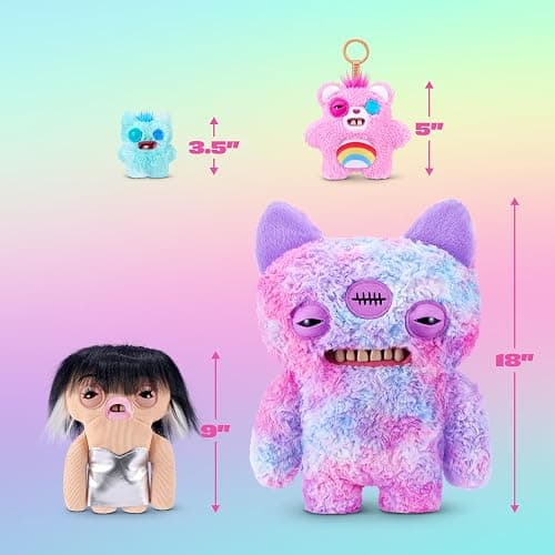 Fuggler Care Bear Keyring 5 Inch (6 Pack) by ZURU | Officially licensed Fuggler mashup; Funny Ugly Monster with signature teeth; soft collectible plush; gift for tweens & teens thumbnail 2