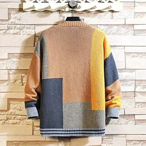 GURUNVANI Cardigan Sweater for Men Knitted Long Sleeve Sweaters with Buttons thumbnail 3