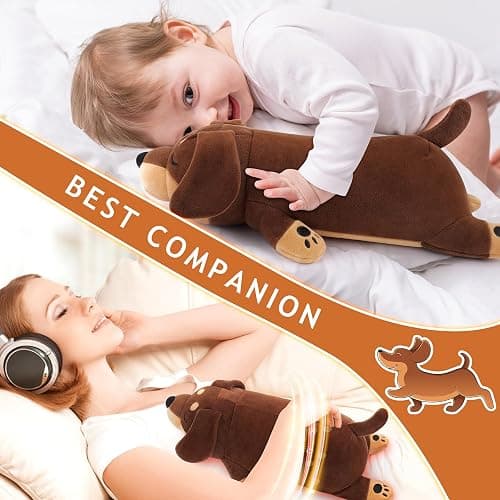 Weighted Dachshund Dog Microwavable Heating Pad-1.8lb Heating Pads for Cramps &Period Pain Relief for Women, Cuddly Heatable & Coolable Weighed Weiner Dog Stuffed Animals Heating Pads for Women Kids thumbnail 4