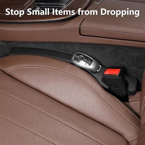 Hiseanllo Car Seat Gap Filler 2 Pack, Universal Fit PU Leather Car Seat Gap Plug to Fill The Gap Between Seat and Console, Car Seat Crevice Blocker Stop Things from Dropping thumbnail 4