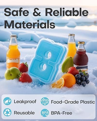 HOTOR Reusable Ice Packs for Cooler & Lunch Boxes – Slim, BPA-Free, Leakproof Gel Packs for Lunch Bag, Cooler Backpack & Travel Food Storage (4 Packs) thumbnail 4