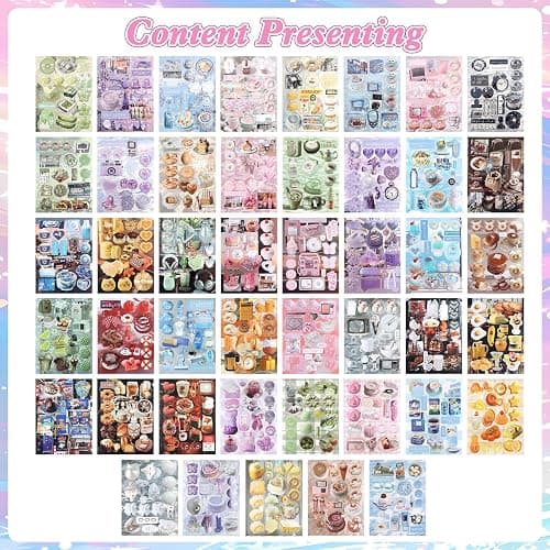800Pcs Cute Scrapbook Stickers Travel Y2k Japanese Sticker Book for Adult Kawaii Korean Stickers for Journaling Heisei Retro Aesthetic Sticker Manga Style Decor for DIY Craft Junk Journal Gifts Memory thumbnail 5