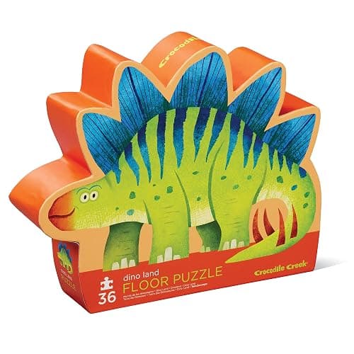 Crocodile Creek 36-Piece Jigsaw Floor Puzzle - Fun Floor Puzzles for Kids Ages 3-5 - Heavy-Duty Shaped Box for Storage - Dino Land - 27" W x 20" H Finished - Image 1