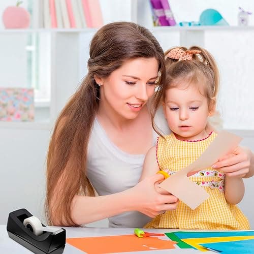 Desktop Tape Dispenser - Non-Skid Base - Weighted Tape Roll Dispenser - Perfect for Office Home School (Tape not Included) 4 Pack thumbnail 5