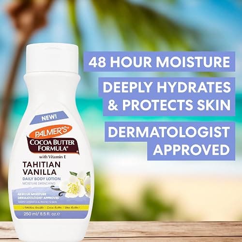 Palmer's Cocoa Butter Formula Tahitian Vanilla Body Lotion, 8.5 Oz, Daily Moisturizing Lotion for Dry Skin with Shea Butter & Vitamin E, Hydrates & Protects, Helps Provide 48-Hour Deep Moisture thumbnail 4