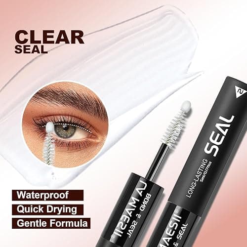 LA MAESII Lash Cluster Glue,Lash Bond and Seal Waterproof,Bond & Seal Lash Glue for Eyelash Cluster,Black Long-Lasting 72H Latex Free（10ml） thumbnail 4