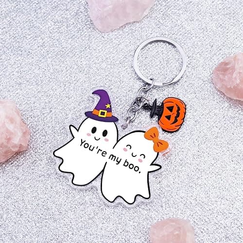Uerifr Halloween Gifts For Women Spooky Halloween Keychain Ideas Boo Basket Stuffers For Women Acrylic Ghost Keychain Gifts For Girlfriend Birthday Wedding Anniversary Valentines Day Stuff For Wife thumbnail 6