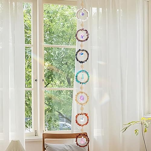 7 Chakra Sun Catcher Kit for Adults DIY Crystal Suncatcher Ornaments with Healing Stones, Window Hanging Arts and Crafts, Suncatcher Making Supplies Kit Hanging Ornaments Decor for Home Gifts thumbnail 6