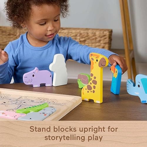 Fisher-Price Wood Toddler Toy Animal Puzzle, 12 Piece Wooden Shape-Sorting Activity for Preschool Kids Ages 2+ Years thumbnail 5