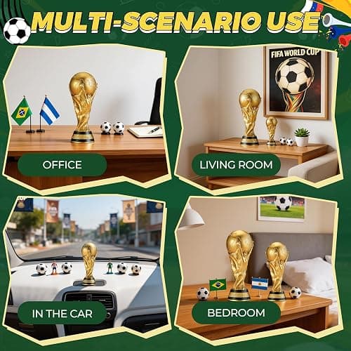 Kliveco World Cup Trophy Replica for 2026, Soccer Football Fan Souvenirs & Collections, Home Office Desktop Decor & Gift for Soccer Fans(8.3 in) thumbnail 6
