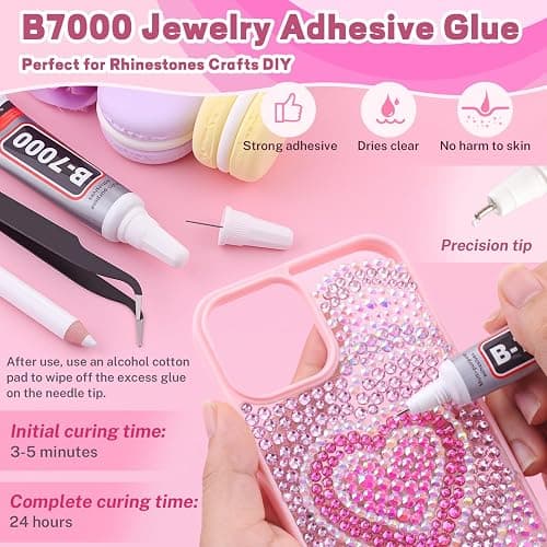 20000Pcs Pink Rhinestones for Bedazzling with B7000 Jewelry Glue, Resin Rhinestones for Crafting Crafts DIY, Bedazzler Kit Gems for Clothing Shoes Tumblers Fabric Nail Art Assorted Size 3/4/5/6mm thumbnail 5