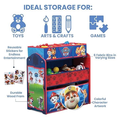 Delta Children Design & Store 6 Bin Toy Storage Organizer, Nick Jr. PAW Patrol thumbnail 5