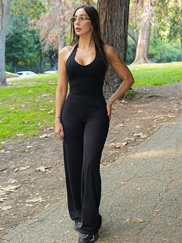YEOREO Ease Workout Leggings Womens Straight Leggings Eddiy Gym Yoga Pants | 29"/31.5"/33"/35",No Front Seam,High Waist,Buttery,Booty Lifting,Wide Leg thumbnail 3