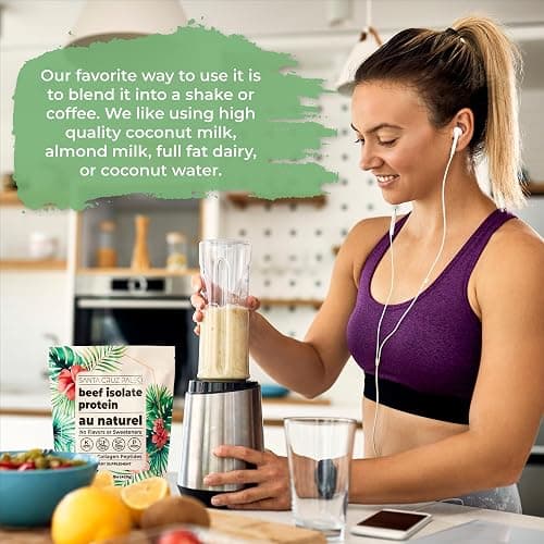 Santa Cruz Paleo, Beef Isolate Protein Powder, Au Naturel, Rich in Collagen Peptides for Protein Shakes or Smoothies, Gluten Free, Keto, Paleo, Unflavored, Unsweetened,1.1lbs (20g Protein Per Serving) thumbnail 4