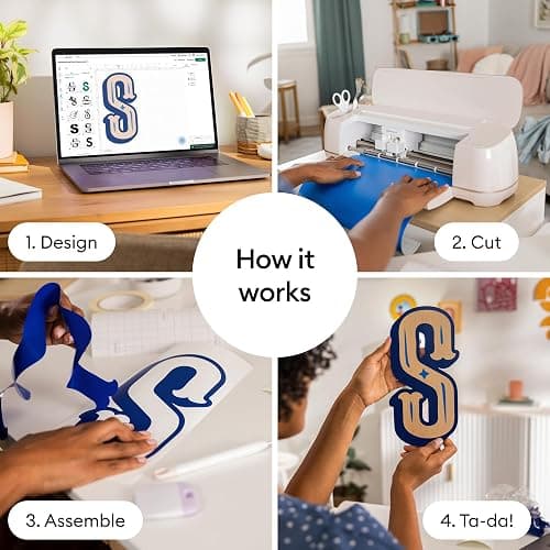 Cricut Maker 4 - Smart Cutting Machine (Seashell) | Engagement Bundle - Includes Smart Vinyl, Cardstock, Transfer Tape, Iron On HTV, Mat, Pens, Tool Kit, & 25 Images in Design Space App thumbnail 3