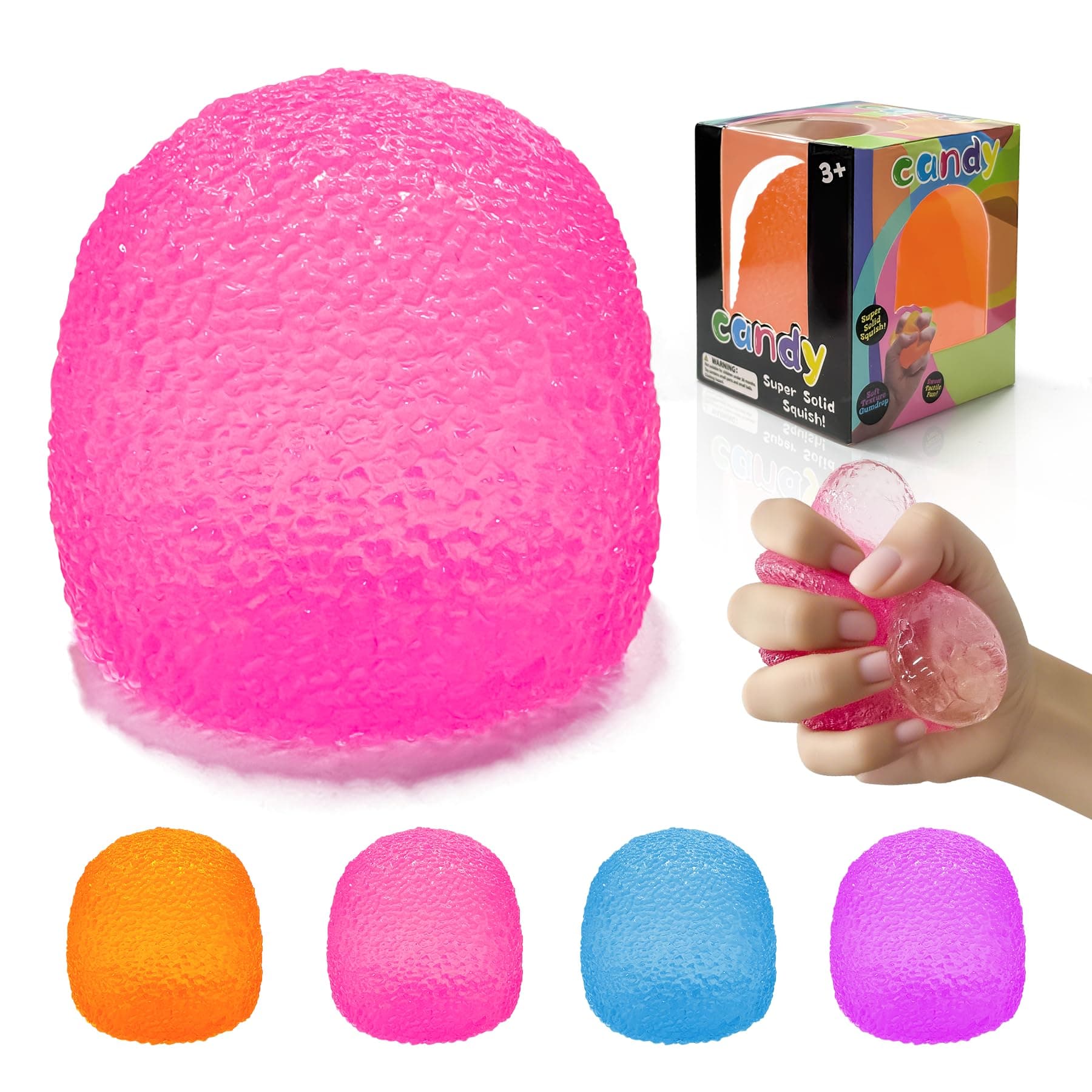 Squishy Fidget Toys Stress for Kids and Adults, Super Solid Squeeze Ball, Sensory for Stress Relief, Birthday and Party Favors Stocking Stuffers(Pink) - Image 1