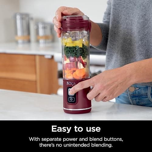 Ninja BC151CR Blast Portable Blender, Cordless, 18oz. Vessel, Personal Blender-for Shakes & Smoothies, BPA Free, Leakproof-Lid & Sip Spout, USB-C Rechargeable, Dishwasher Safe Parts, Cranberry Red thumbnail 4