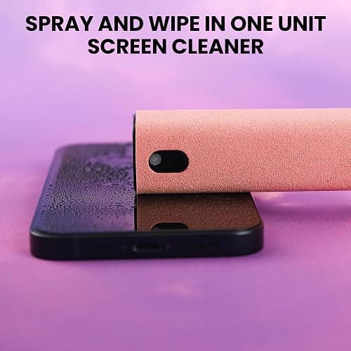 ZERNBER Screen Cleaner, Touch Screen Mist Cleaner, Cell Phone, Laptop and Tablet Screen, 3-in-1 Spray and Microfiber Cloth, Refillable with Water, Alcohol, Sanitizer (Pink -0.35oz) thumbnail 5