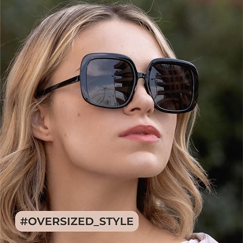 miyya Oversized Polarized Sunglasses Women, Trendy Retro Sun Glasses for Women 2025, Oversized Shades thumbnail 5