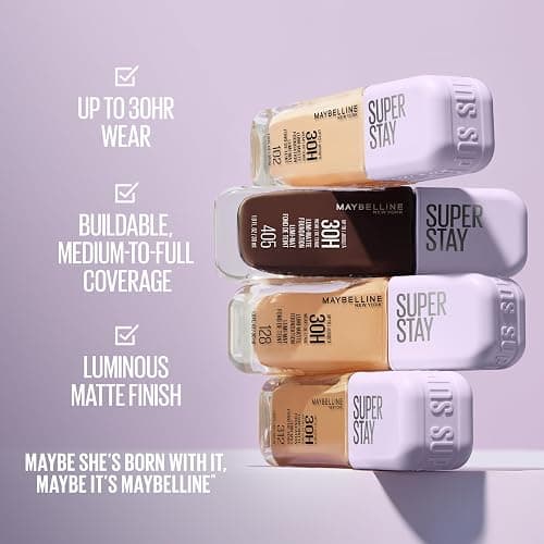 Maybelline Super Stay Lumi-Matte Foundation, Lightweight and Buildable Full Coverage Foundation Makeup For Up To 30HR Wear, 129, 1 Count thumbnail 5