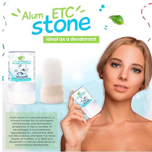 Alum stone 115gr, natural mineral deodorant, vegan | has an antiseptic effect, does not clog pores, aftershave, can be used to prevent skin irritation thumbnail 2
