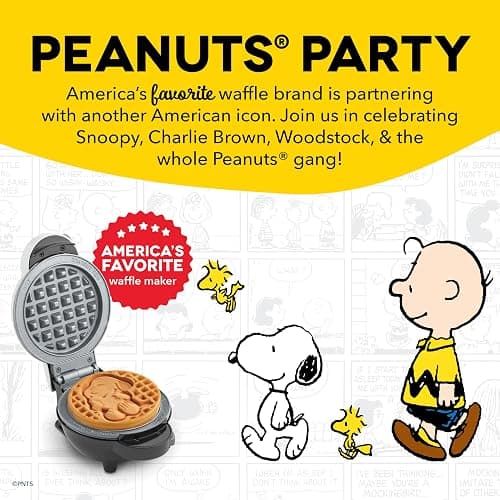 Dash MultiMaker® Mini System Removable Plate Set - Ceramic, Nonstick Replacement Plates for Fun-Shaped Waffle Breakfast - Waffle Maker Not Included - 4-Inch - Two-Pack - Peanuts thumbnail 2