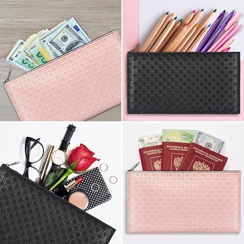 Wteehn 2pack Money Bag, Cash Zipper Pouch, Bank Bags, Cash Wallet, Cosmetic Receipts Coins Small Tools Organizing Storage Bag thumbnail 7
