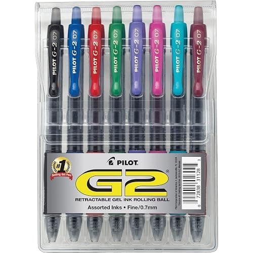 Pilot G2 Premium Gel Pens, Gel Roller Pens, Fine Point 0.7 mm Assorted Colors 8 - Image 1